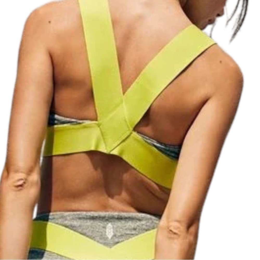 free People Movement Just Breathe Colorblock Bra / Heather Olive - Picture 4 of 4